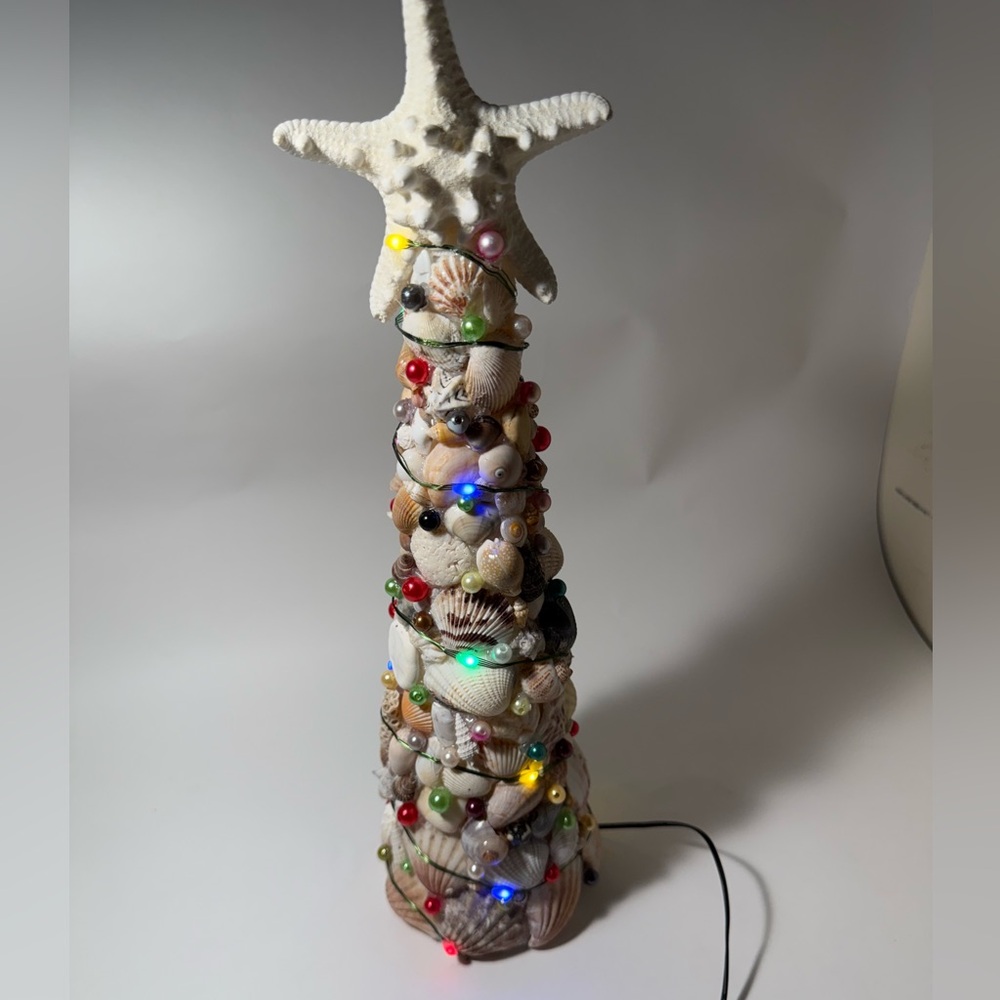 Seashell Holiday Tree with LED Lights
